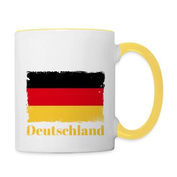 Deutschland Deutschland Flagge German Pride - - Tasse zweifarbig - Weiß/Gelb - Rechts