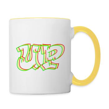 UP - Tasse zweifarbig - Weiß/Gelb - Rechts