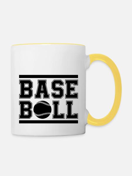 baseball - Tasse zweifarbig - Weiß/Gelb