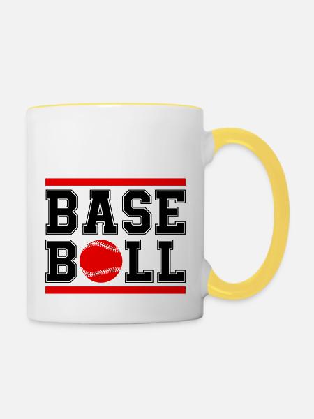 baseball 1 - Tasse zweifarbig - Weiß/Gelb