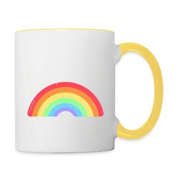 You Can Be Yourself With Me - LGBTQ Ally - Pride - Contrasting Mug - white/yellow - Right