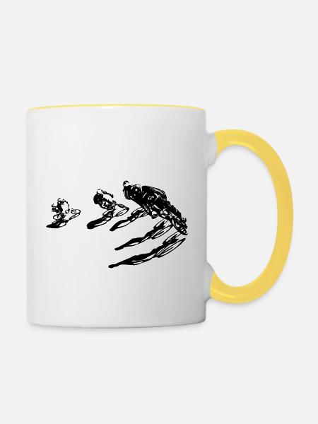 BMX - Tasse zweifarbig - Weiß/Gelb