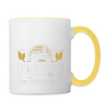 Einheimisch und stolz darauf - Tasse zweifarbig - Weiß/Gelb - Rechts