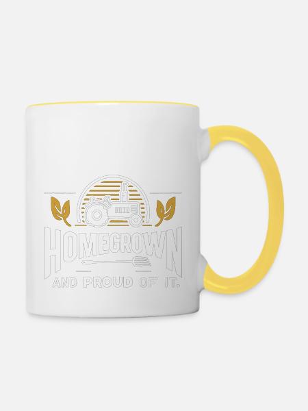 Einheimisch und stolz darauf - Tasse zweifarbig - Weiß/Gelb