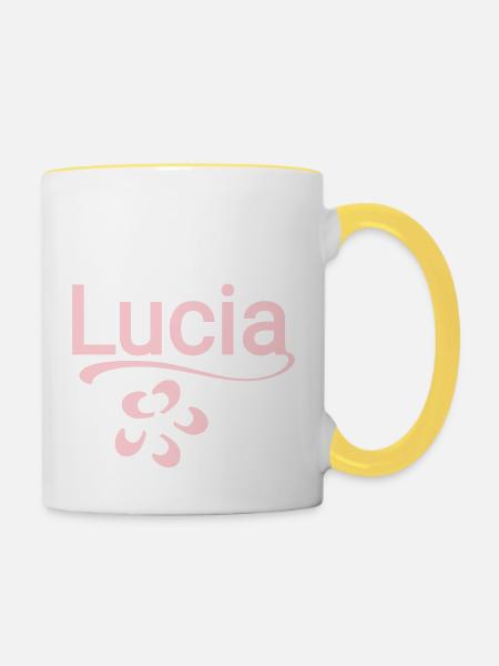 Licia - Tasse zweifarbig - Weiß/Gelb