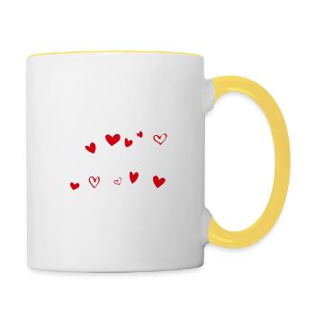 T-shirt / Je t’aime / Je t’aime / Je t’aime - Mug contrasté - blanc/jaune - Droite