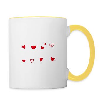 T-shirt / Je t’aime / Je t’aime / Je t’aime - Mug contrasté - blanc/jaune - Droite