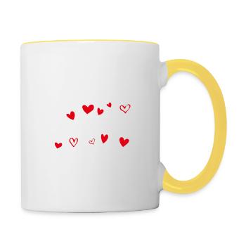 T-shirt / Je t’aime / Je t’aime / Je t’aime - Mug contrasté - blanc/jaune - Droite