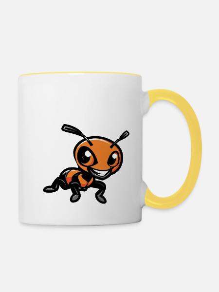 ameise - Tasse zweifarbig - Weiß/Gelb