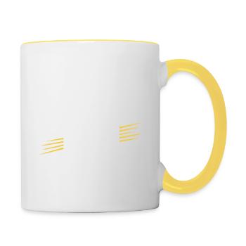 Je ronfle pas, je ronronne - Mug contrasté - blanc/jaune - Droite