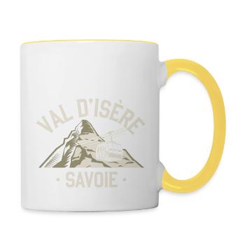Val d'Isère - Savoie - Mug contrasté - blanc/jaune - Droite
