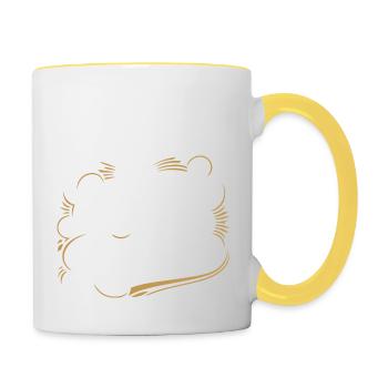 La légende prend sa retraite - Mug contrasté - blanc/jaune - Droite