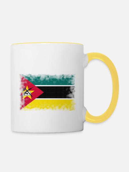 Mosambik Mosambik - Tasse zweifarbig - Weiß/Gelb