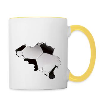 Belgium Map Frames Real Football - Contrasting Mug - white/yellow - Right