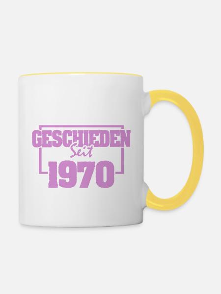 1970 - Tasse zweifarbig - Weiß/Gelb