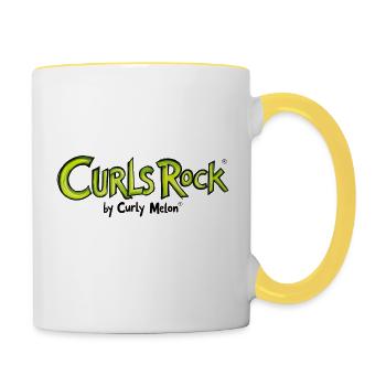 Locken rocken - Tasse zweifarbig - Weiß/Gelb - Rechts