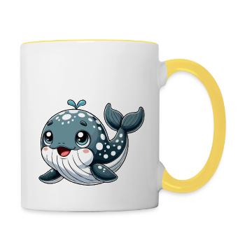 Wal-Baby - Tasse zweifarbig - Weiß/Gelb - Rechts