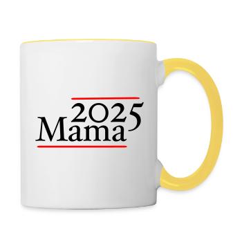 Mama 2025 - Tasse zweifarbig - Weiß/Gelb - Rechts