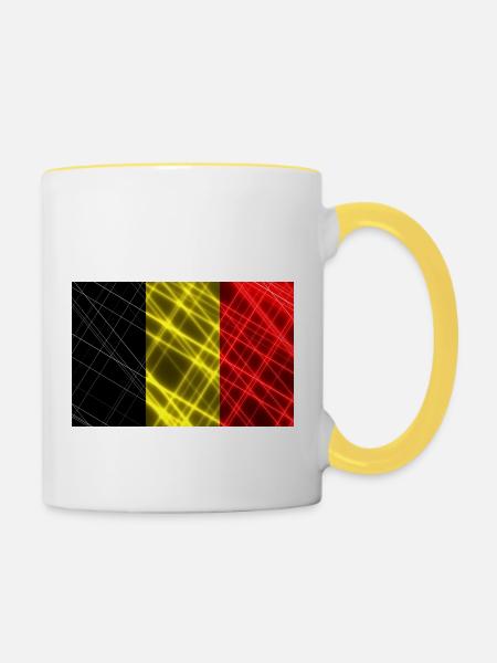 Belgien - Tasse zweifarbig - Weiß/Gelb