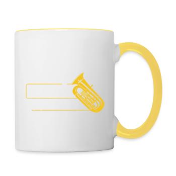 I Play Heavy Metal Tuba - Contrasting Mug - white/yellow - Right