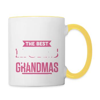 Best Moms Get Promoted To Grandmas - Contrasting Mug - white/yellow - Right
