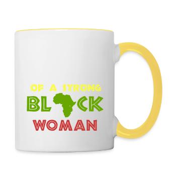 Proud Son of Strong Black Woman - Contrasting Mug - white/yellow - Right