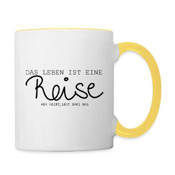 Voyager - Dire - Mug contrasté - blanc/jaune - Droite
