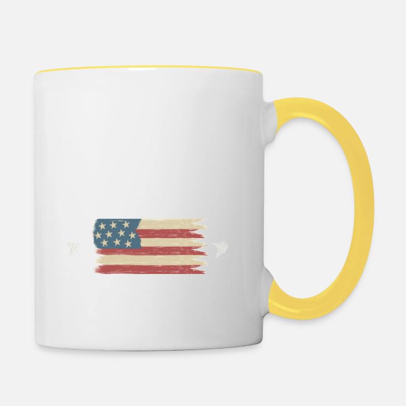 Papst - Tasse zweifarbig - Weiß/Gelb