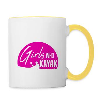 Girls Who Kayaking - Contrasting Mug - white/yellow - Right