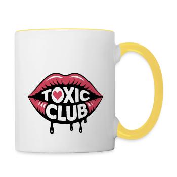 GIFTIGES T-SHIRT - Tasse zweifarbig - Weiß/Gelb - Rechts