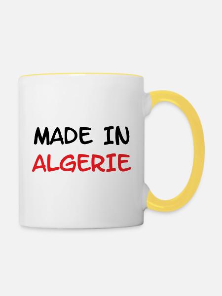 Hergestellt in Algerien - Tasse zweifarbig - Weiß/Gelb