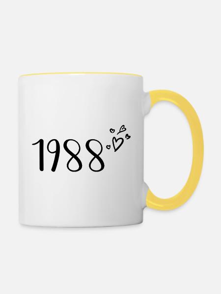 1988 - Tasse zweifarbig - Weiß/Gelb