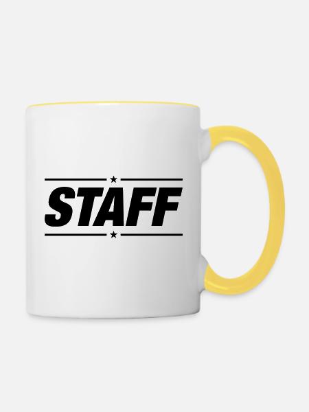 Staff - Tasse zweifarbig - Weiß/Gelb