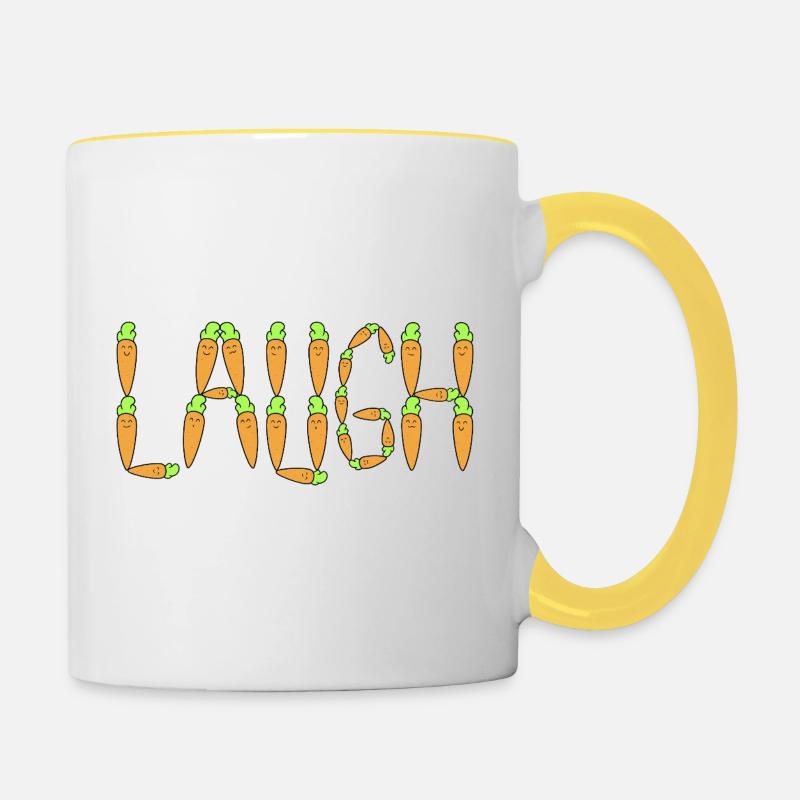 Carrots Laugh - Contrasting Mug - white/yellow