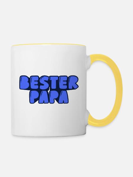 Bester Papa - Tasse zweifarbig - Weiß/Gelb