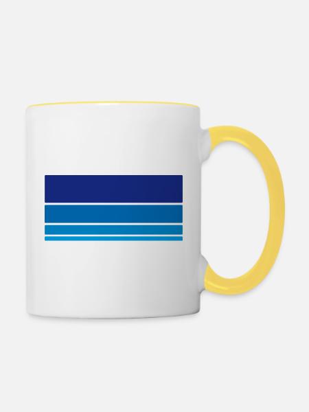 Hintergrund Blau - Tasse zweifarbig - Weiß/Gelb