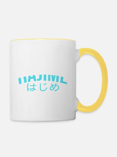 Judo Hajime - Tasse zweifarbig - Weiß/Gelb