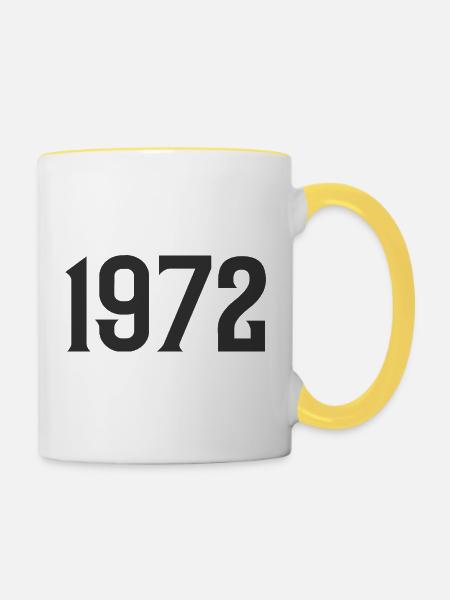 1972 - Tasse zweifarbig - Weiß/Gelb