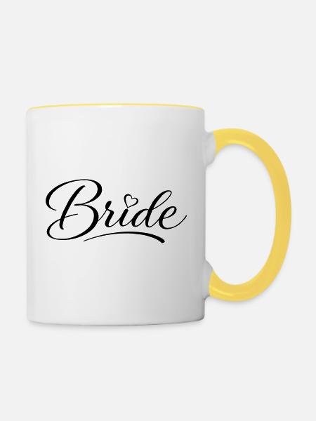 Bride - Tasse zweifarbig - Weiß/Gelb
