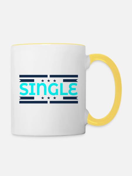 Single Flirten - Tasse zweifarbig - Weiß/Gelb