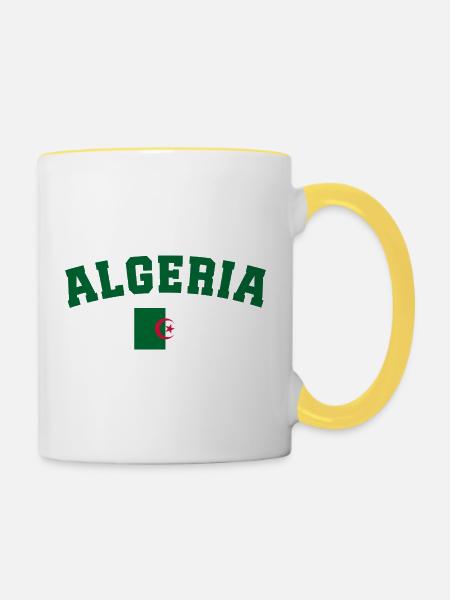 Algerien Algerien Flagge Algerien - Tasse zweifarbig - Weiß/Gelb