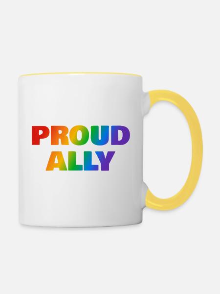 LGBTQ-Verbündeter - Tasse zweifarbig - Weiß/Gelb