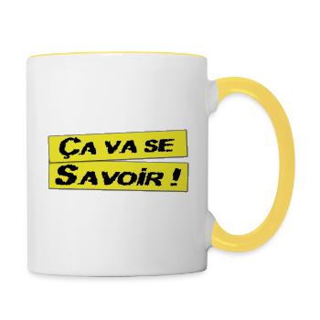 Ca va se savoir - Mug contrasté - blanc/jaune - Droite