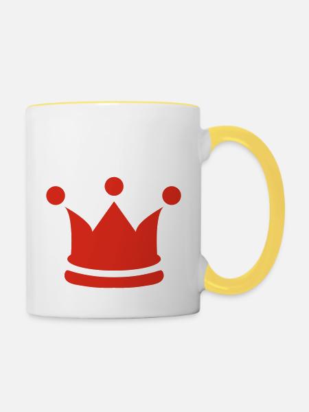 crown - Tasse zweifarbig - Weiß/Gelb