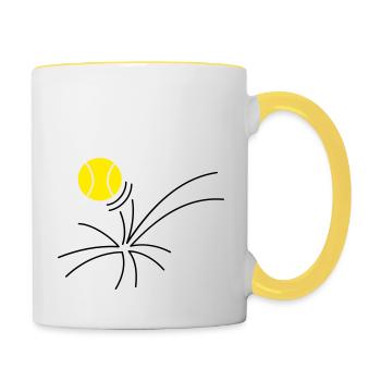 tennis as (3c) - Tasse zweifarbig - Weiß/Gelb - Rechts