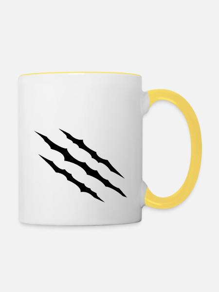 Kratzer - Tasse zweifarbig - Weiß/Gelb