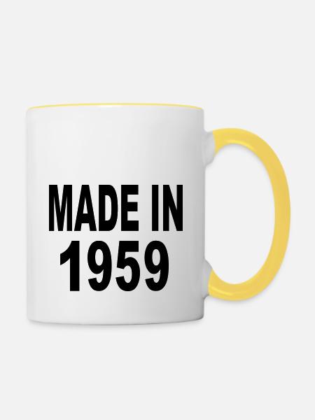 Made in 1959 - Tasse zweifarbig - Weiß/Gelb