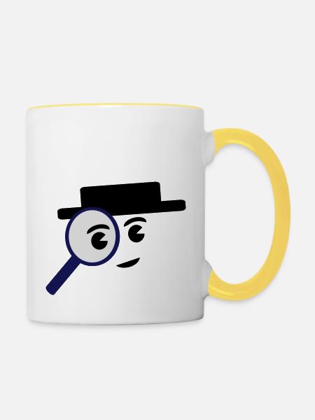 investigate - Tasse zweifarbig - Weiß/Gelb
