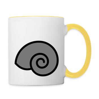 schnecke - Tasse zweifarbig - Weiß/Gelb - Rechts