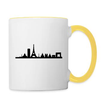Silhouette Paris - Mug contrasté - blanc/jaune - Droite